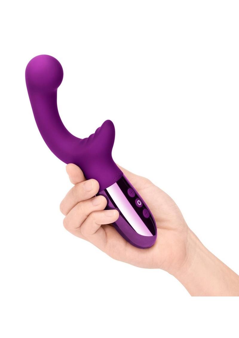 Le Wand Xo Rechargeable Silicone Dual Stimulating Vibrator - Cherry/Purple