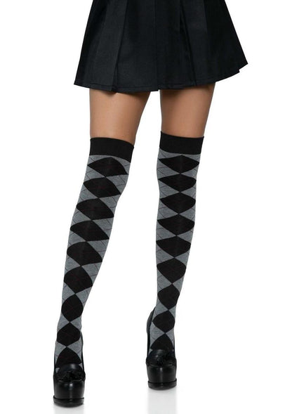 Leg Avenue Argyle Knit Over The Knee Socks