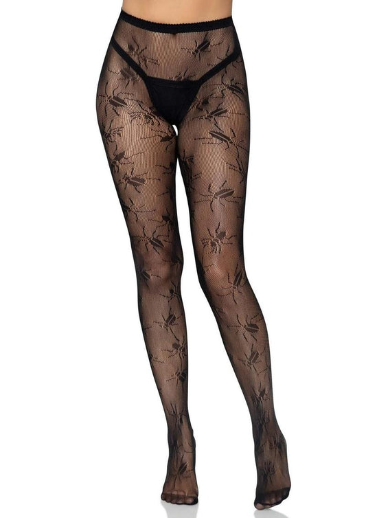 Leg Avenue Beetle Net Tights - Black - One Size