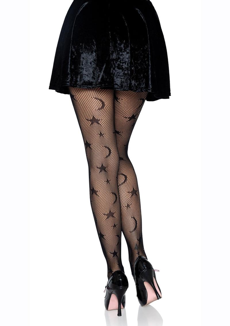 Leg Avenue Celestial Net Tights - Black - One Size