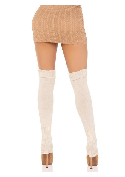 Leg Avenue Extra Long Ribbed Knit Leg Warmers - Ivory - One Size