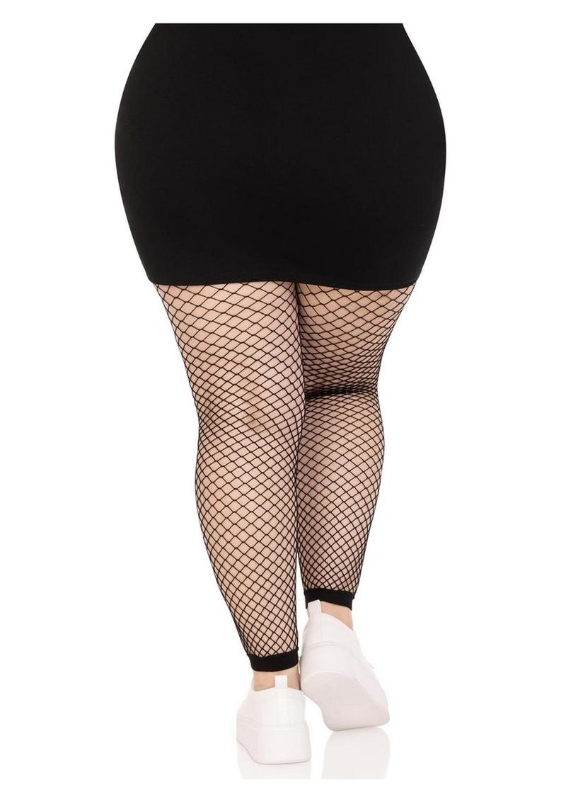 Leg Avenue Industrial Net Footless Tights - 1x-2x - Black