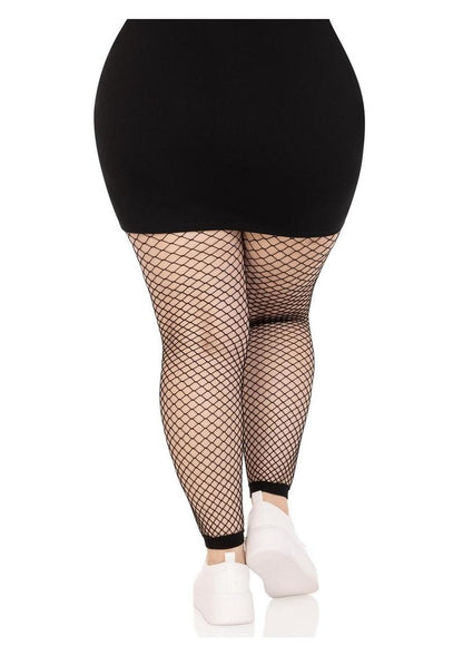 Leg Avenue Industrial Net Footless Tights - 1x-2x - Black