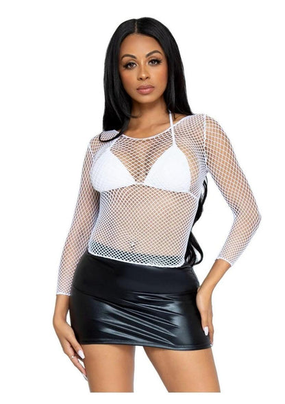 Leg Avenue Spandex Long Sleeved Industrial Net Shirt