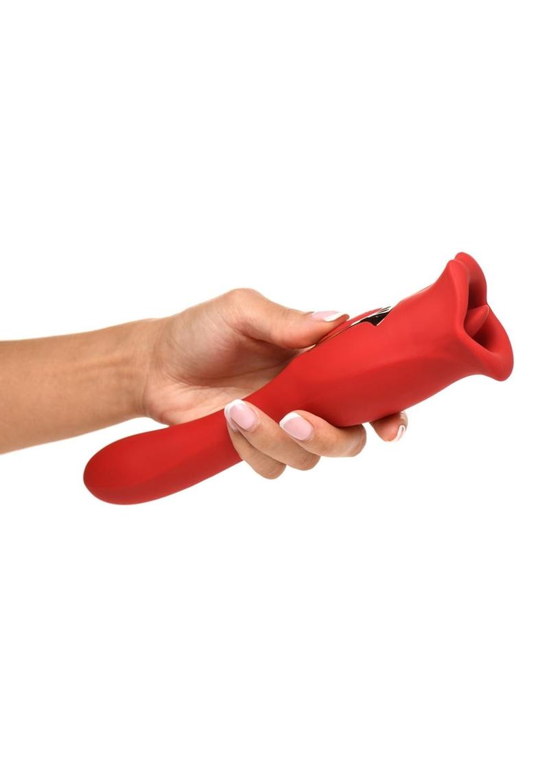 Lickgasm Kiss and Tell Pro Dual-Ended Kissing Rechargeable Silicone Vibrator - Red