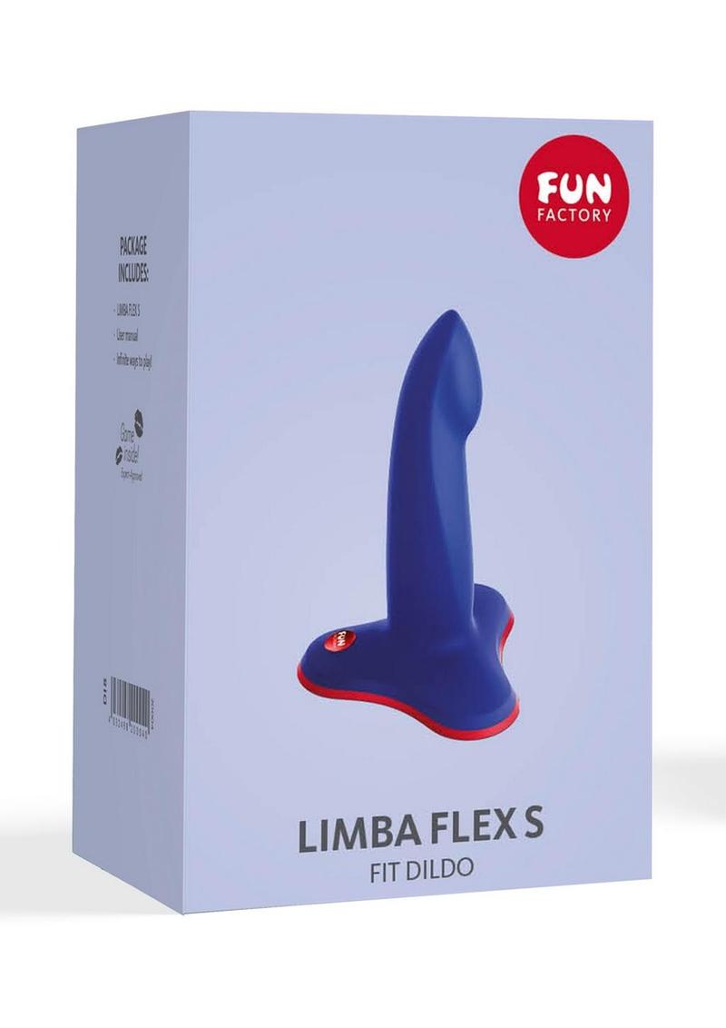 Limba Flex S Silicone Fit Dildo Posable with Suction Cup Base - Blue - Small