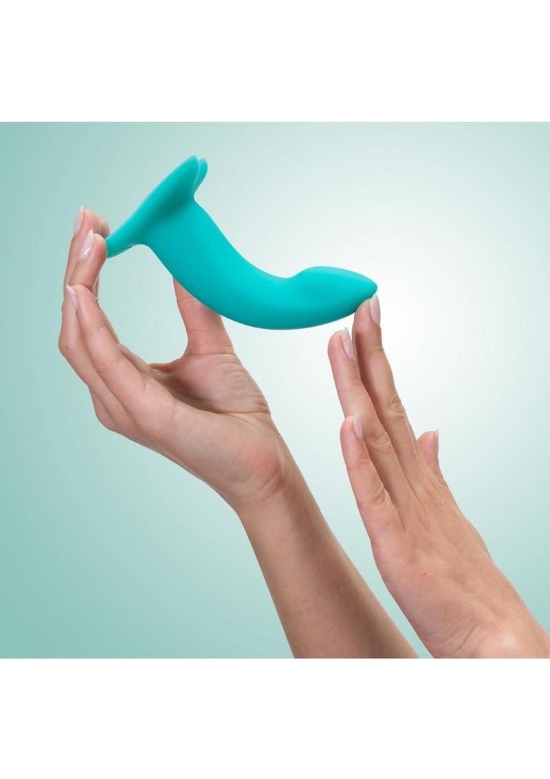 Limba S Silicone Posable Dildo with Suction Cup Base - Carribean - Blue