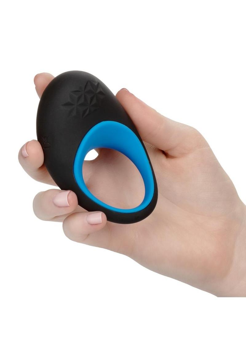 Link Up Max Silicone Vibrating Cock Ring - Black/Blue/Multicolor