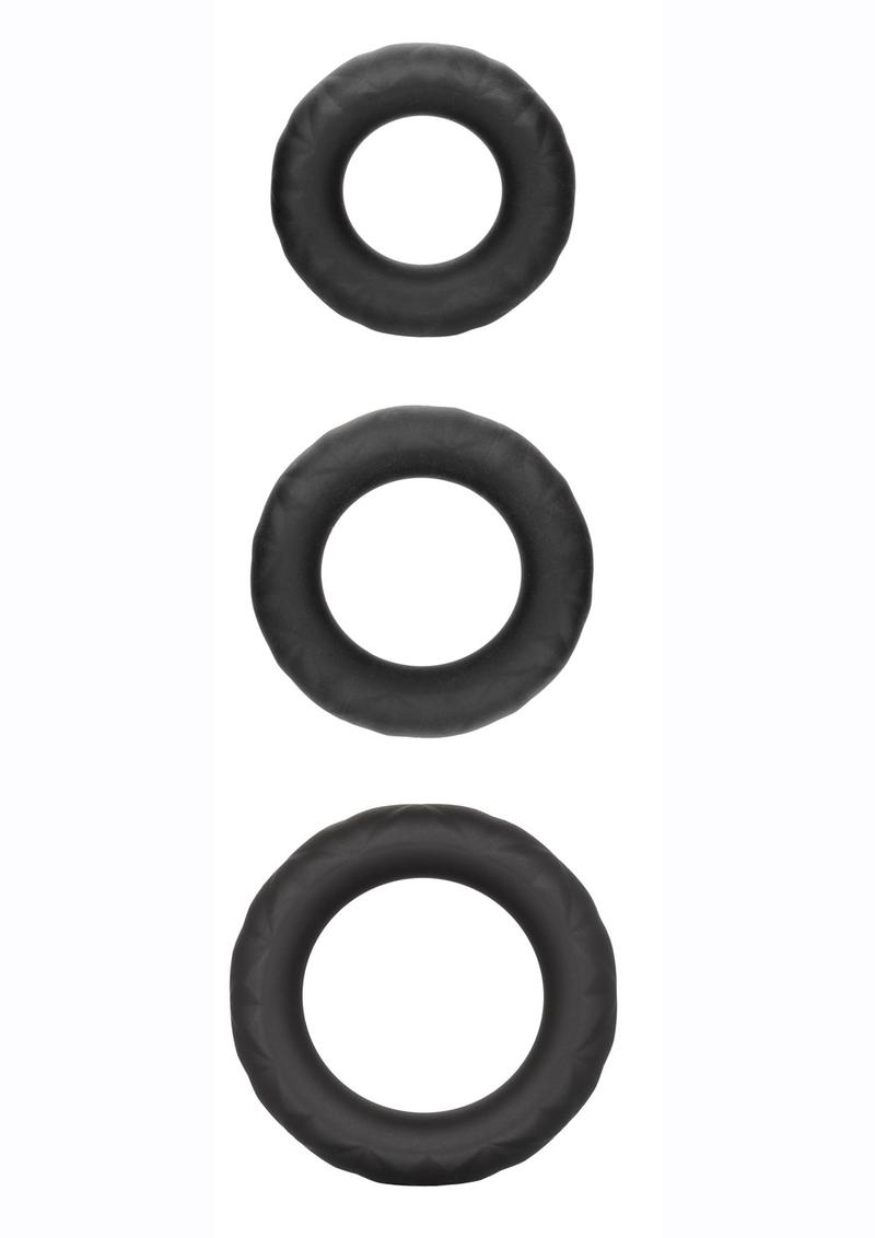 Link Up Ultra Soft Supreme Set Silicone Cock Rings - Black - Set Of 3