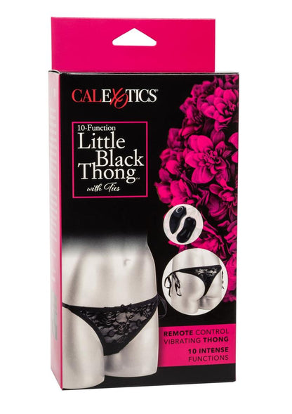 Little Black Thong Panty Vibe Massager with Remote Control - Black