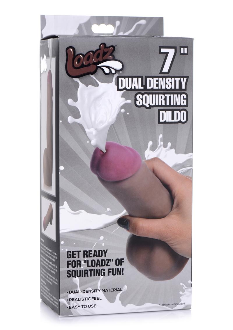 Loadz Dual Density Squirting Dildo - Chocolate - 7in