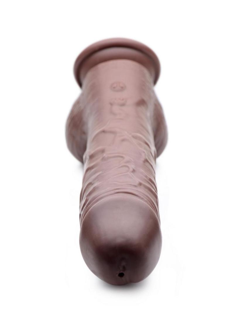 Loadz Vibrating Squirting Dildo with Remote - Chocolate - 8.5in