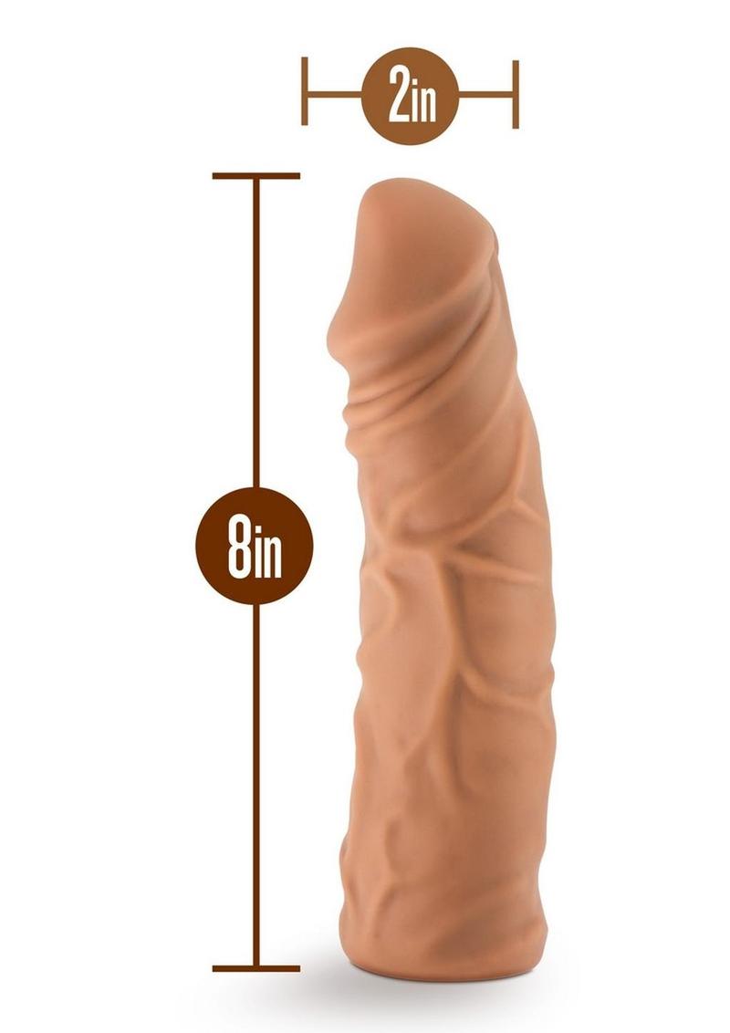 Lock On Argonite Dildo with Suction Cup Adapter - Caramel - 8in