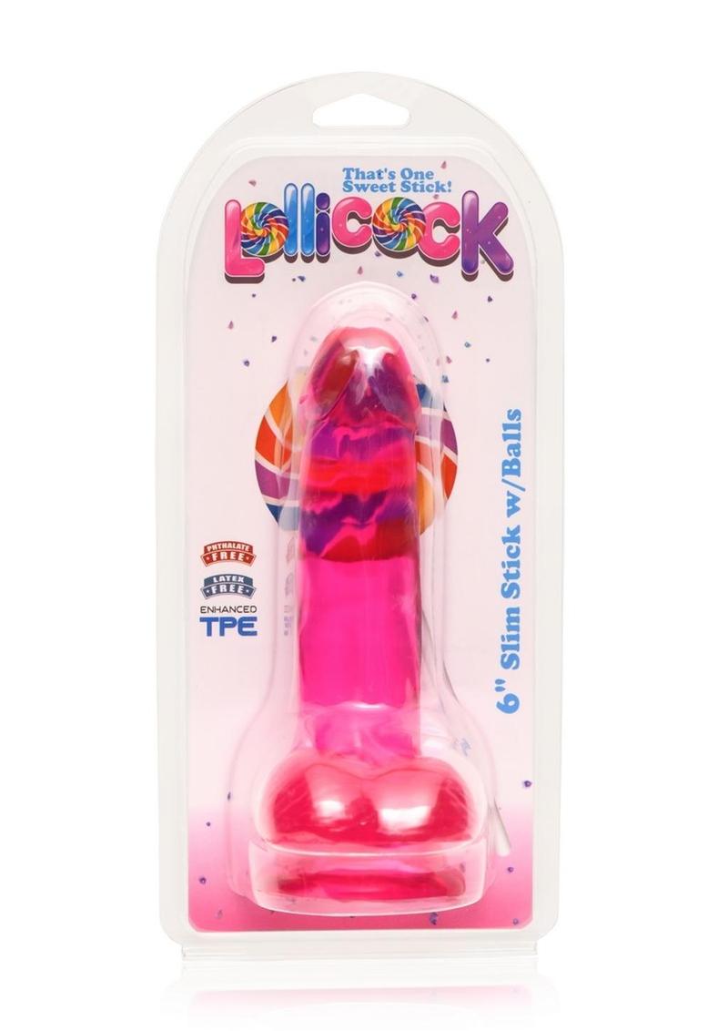 Lollipop Slim Stick Dildo with Balls