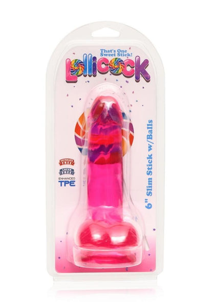 Lollipop Slim Stick Dildo with Balls