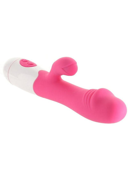 Lotus Sensual Massager #1 Silicone Rabbit Vibrator - Pink/White