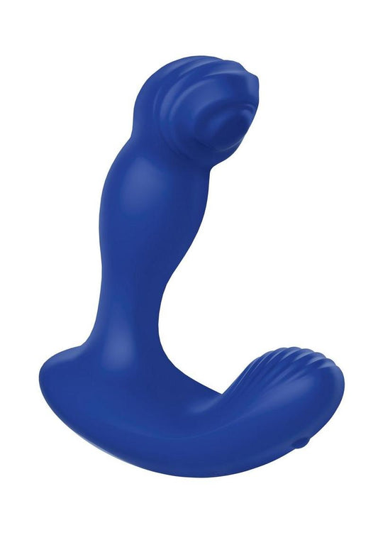 Love Distance Link App Controlled Silicone Rechargeable Prostate Vibrator - Blue