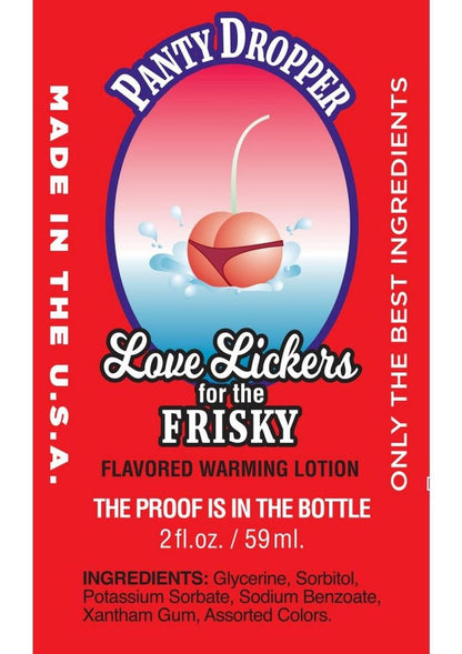 Love Lickers Cherry Flavored Warming Massage Oil 2oz - Panty Dropper