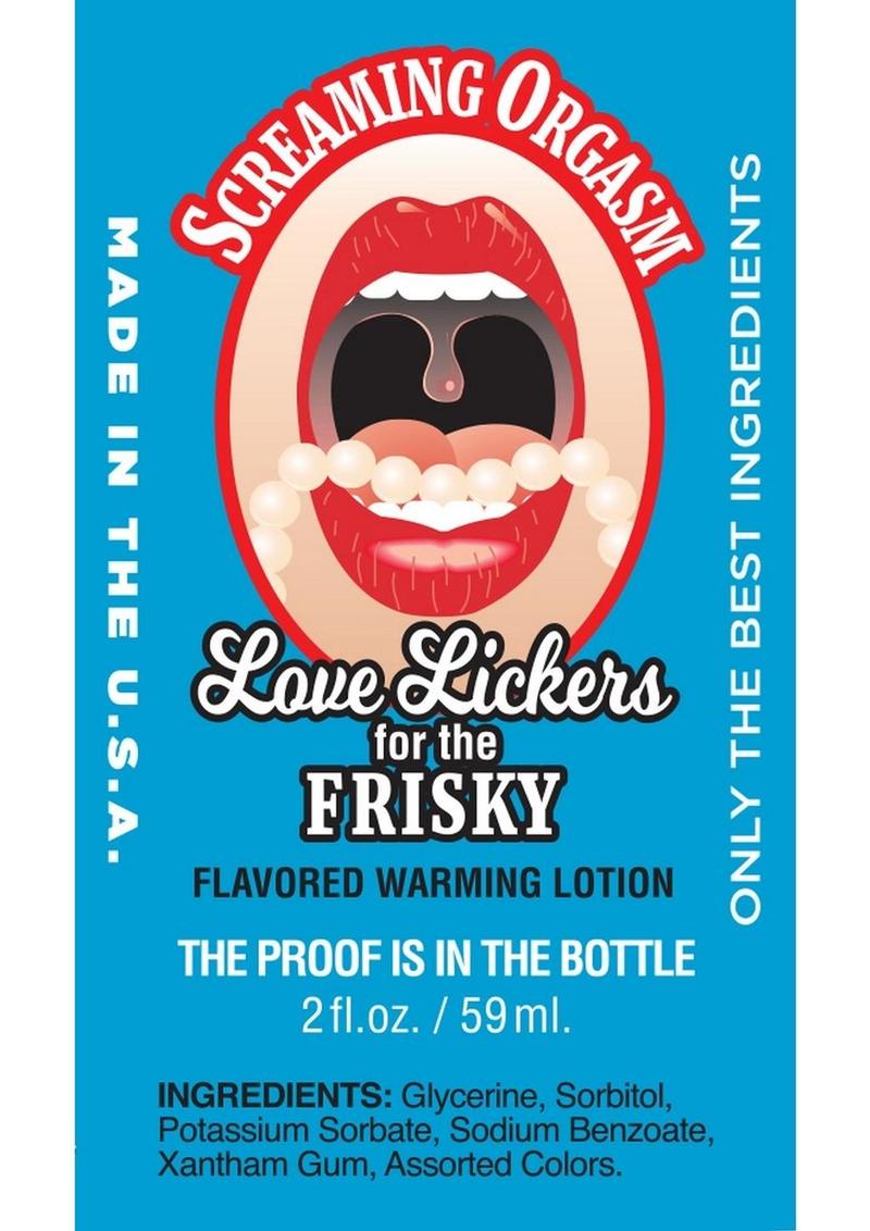 Love Lickers Raspberry Flavored Warming Massage Oil 2oz -Screamin Orgasm