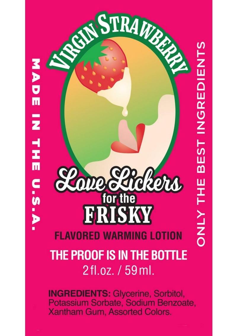 Love Lickers Strawberry Flavored Warming Massage Oil 2oz - Virgin Strawberry