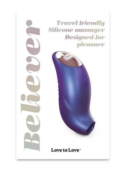 Love to Love Believer Rechargeable Silicone Clitoral Stimulator - Iridescent Night - Blue