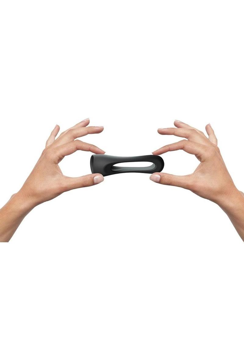 Flux Ring Silicone Cock Ring - Black/Black Onyx