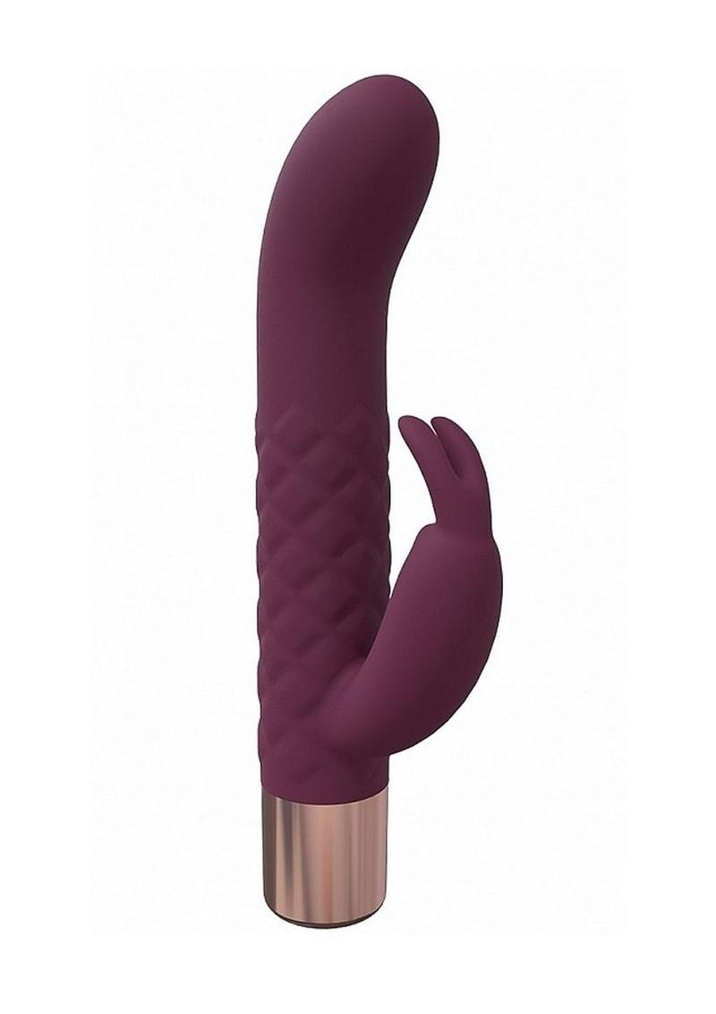 Loveline Devotion Silicone Rechargeable 10 Speed Mini Rabbit - Burgundy/Red