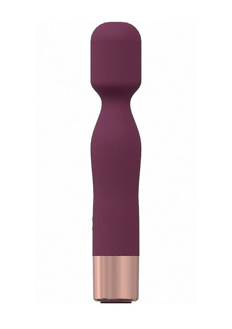 Loveline Glamour Silicone Rechargeable 10 Speed Mini Wand - Burgundy/Red