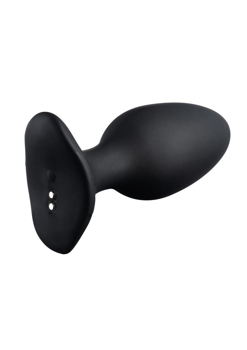 Lovense Hush 2 Rechargeable App Compatible Silicone Vibrating Anal Plug - Black - 2.25in