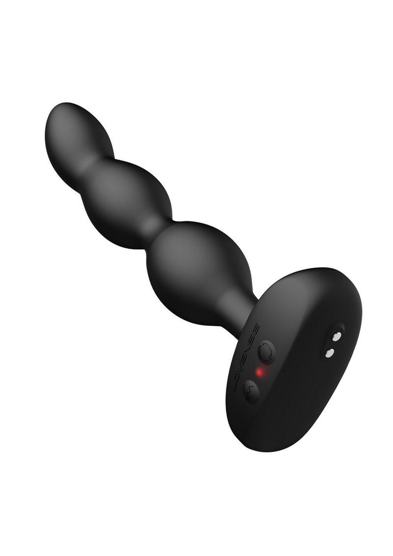 Lovense Ridge Rechargeable Silicone App Control Rotating Anal Beads - Black