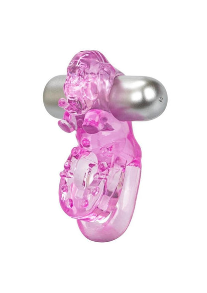 Lovers Delight Ele Vibrating Cock Ring with Clitoral Stimulation - Purple