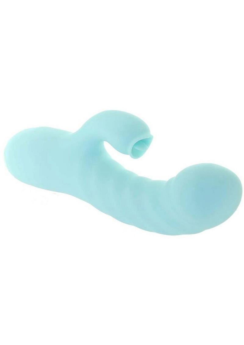 Luv Heat Up Thruster Rechargeable Silicone Vibrator - Aqua/Blue