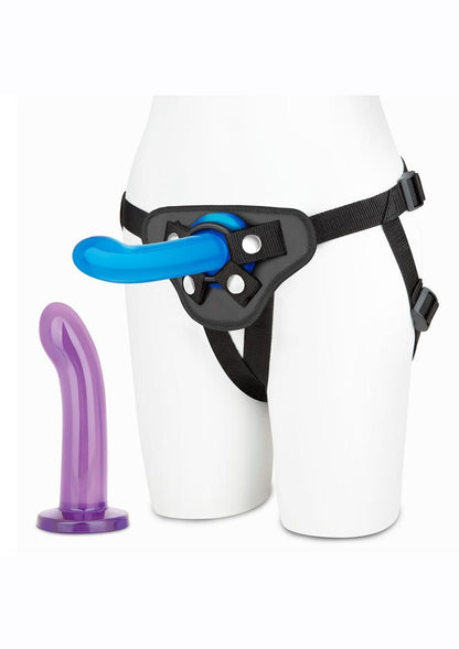 Lux Fetish Beginners Strap-On and Pegging - Blue/Purple - 3 Piece/Set