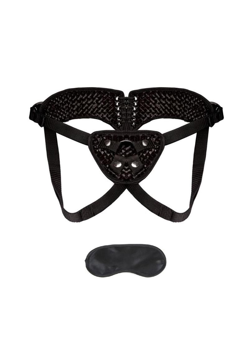 Lux Fetish Diamond Velvet Strap-On Corset Adjustable