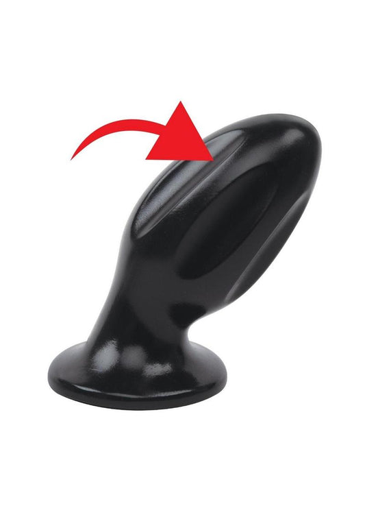 Lux Fetish Grooved Butt Plug - Black - 5in