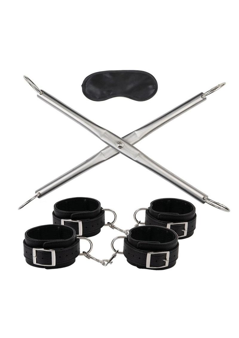 Lux Fetish Hog-Tie Spreader Bar with Detachable Wrist and Ankle Cuffs