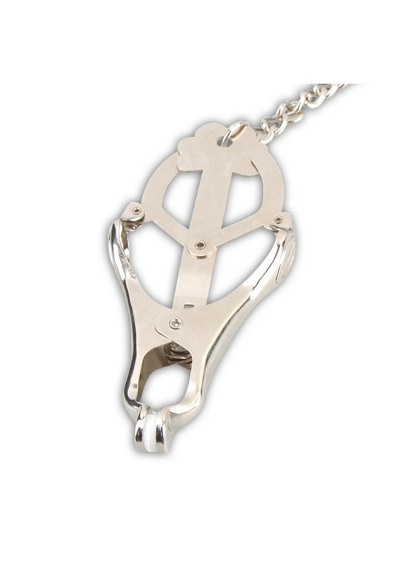 Lux Fetish Japanese Clover Steel Nipple Clamps Adjustable - Metal