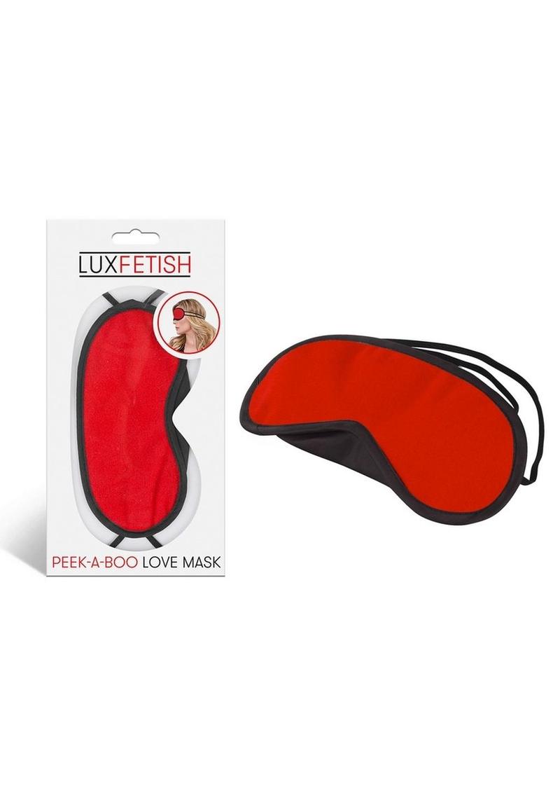 Lux Fetish Peek-A-Boo Love Mask - Red