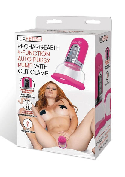 Lux Fetish Rechargeable 4 Function Auto Pussy Pump with Clit Stimulator