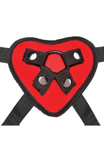 Lux Fetish Red Heart Strap-On Harness Adjustable