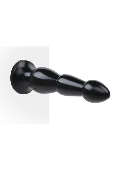 Lux Fetish Ribbed Butt Plug - Black - 9in