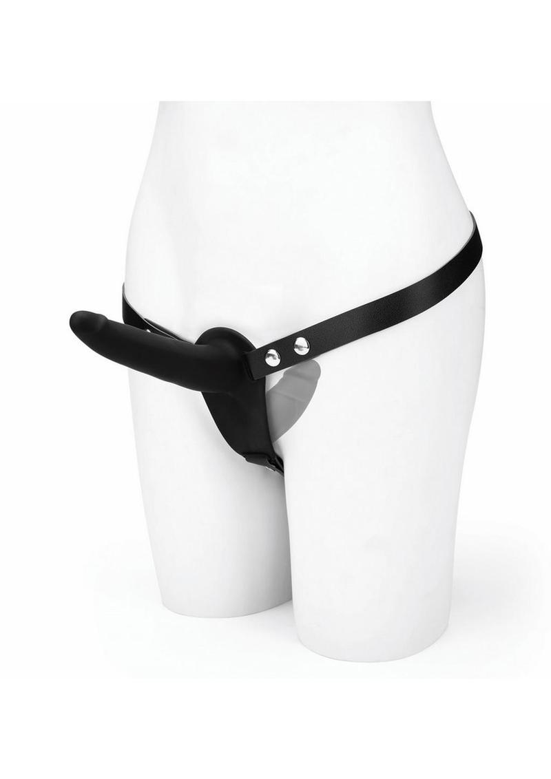 Lux Fetish Silicone Strap-On Harness Dildo - Black