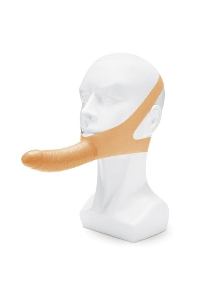 Lux Fetish The Original Facilitator Face Strap-On with Dildo - Cream/Vanilla