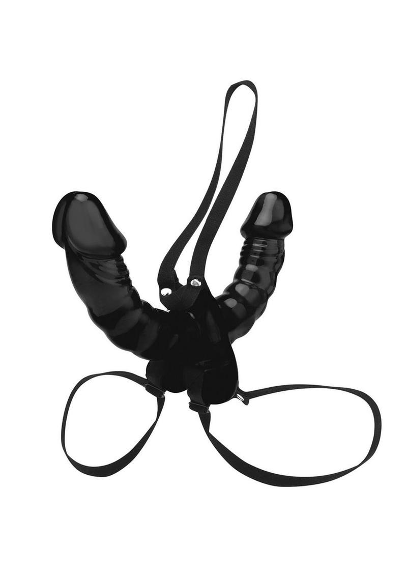 Lux Fetixh Vibrating Pleasure For 2 Double-Ended Strap-On - Black