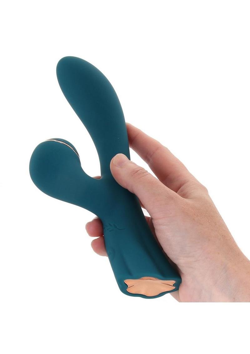 Luxe Aura Rechargeable Silicone Clitoral Stimulator - Teal