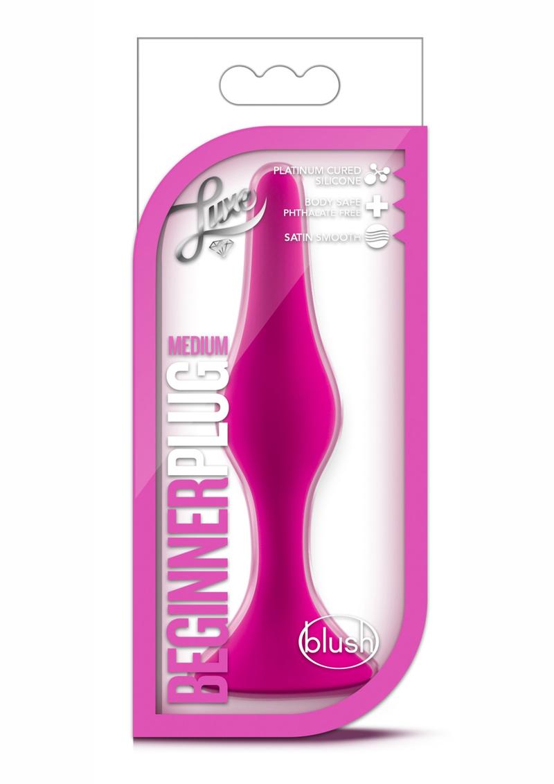 Luxe Beginner Plug Silicone Butt Plug - Pink - Large/Medium