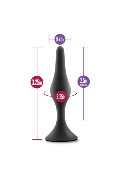 Luxe Beginner Silicone Butt Plug - Black - Small