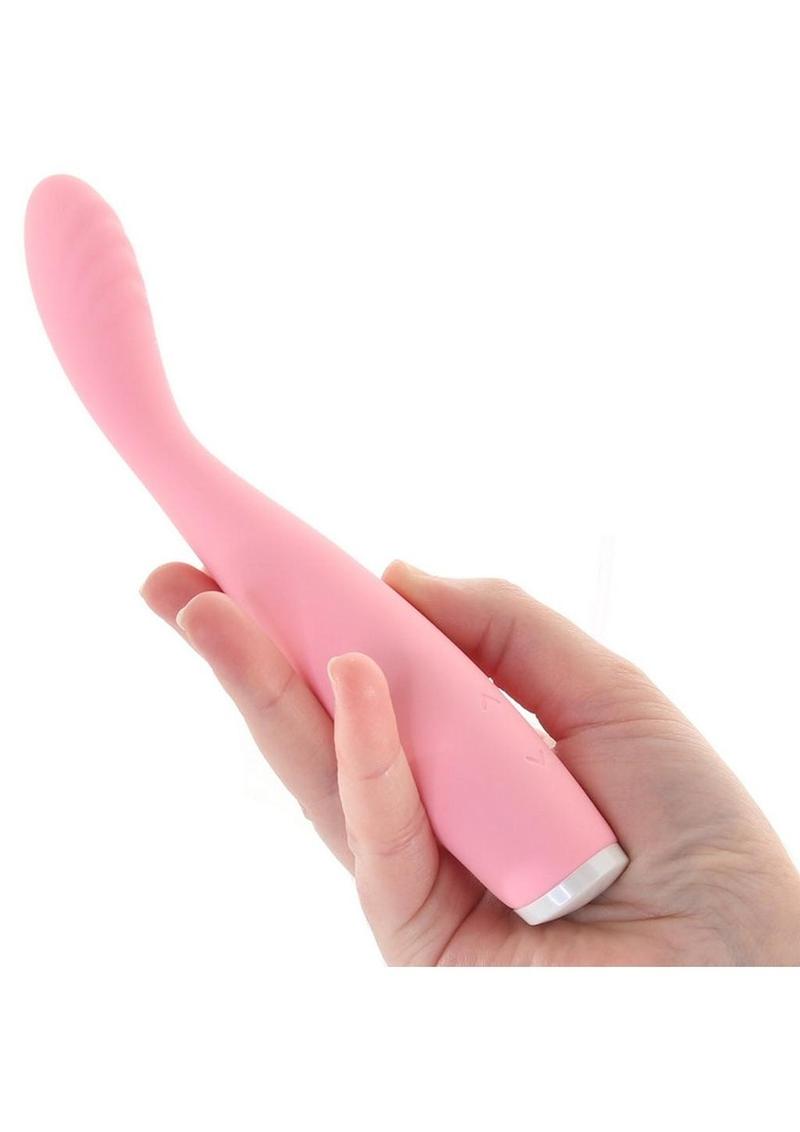 Luxe Lillie Silicone Rechargeable Vibrating Slim Wand Massager - Pink