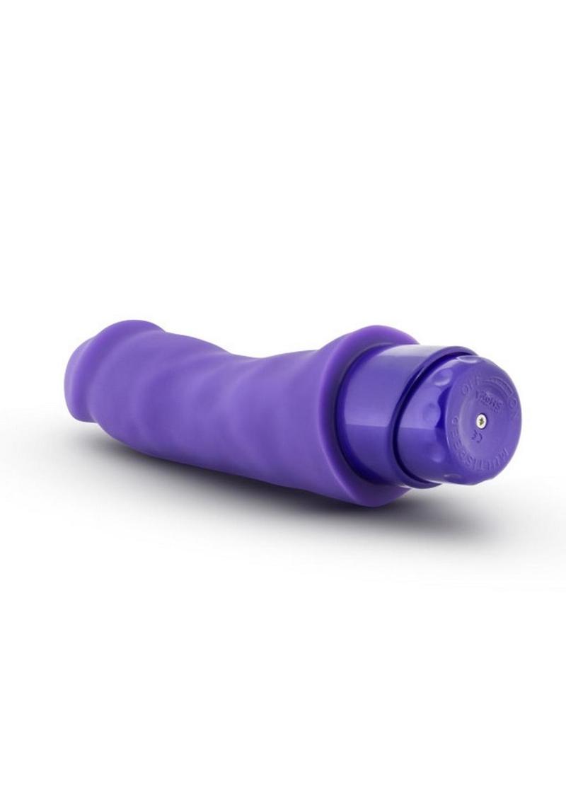 Luxe Marco Silicone Vibrating Dildo - Purple - 7.75in