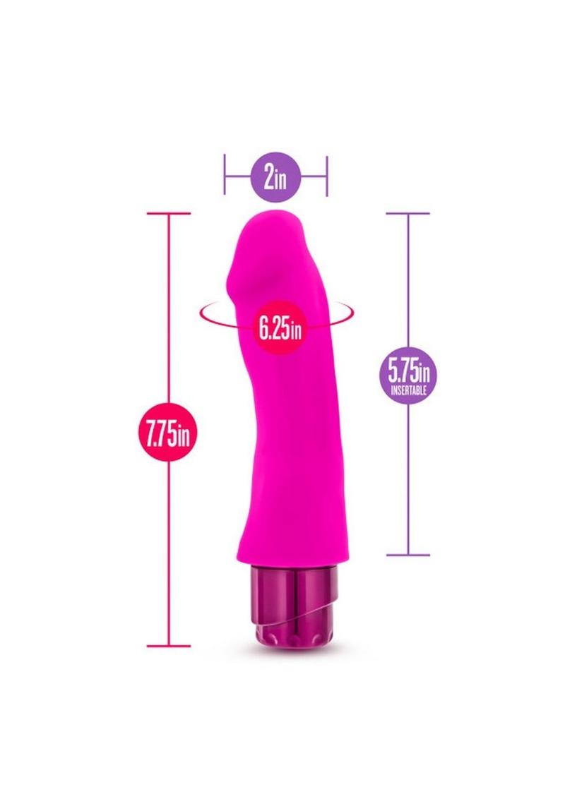 Luxe Marco Vibrating Silicone Dildo - Pink - 7.75in